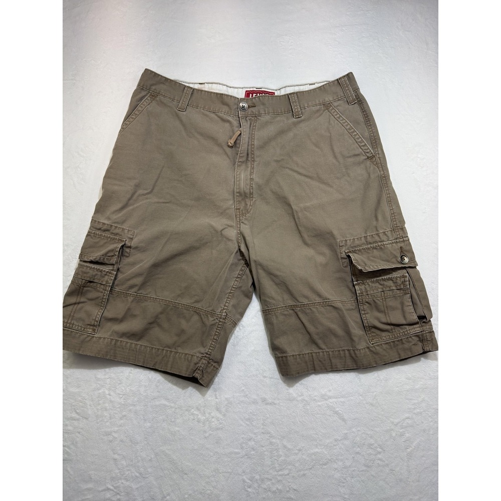 Levis Cargo Shorts Mens 42 Beige 12 Inch Inseam Pockets Casual Cotton Utility
